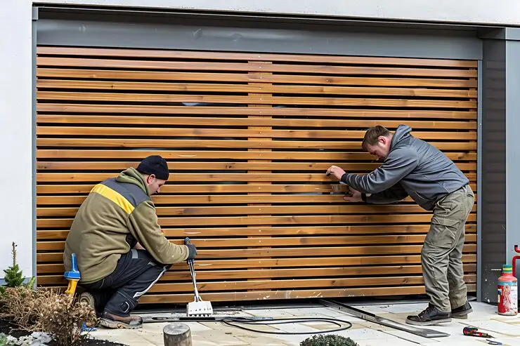 two-men-are-working-wooden-garage-door-lift-gate-master